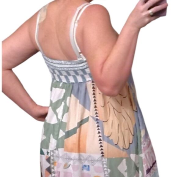 Europecore Sleeveless Picnic Print Smocked Back Midi Dress Medium - Picture 11 of 15